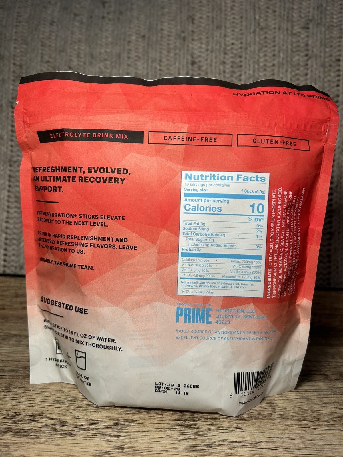 PRIME HYDRATION+ Electrolyte Powder Sticks Cherry Freeze 16 Count