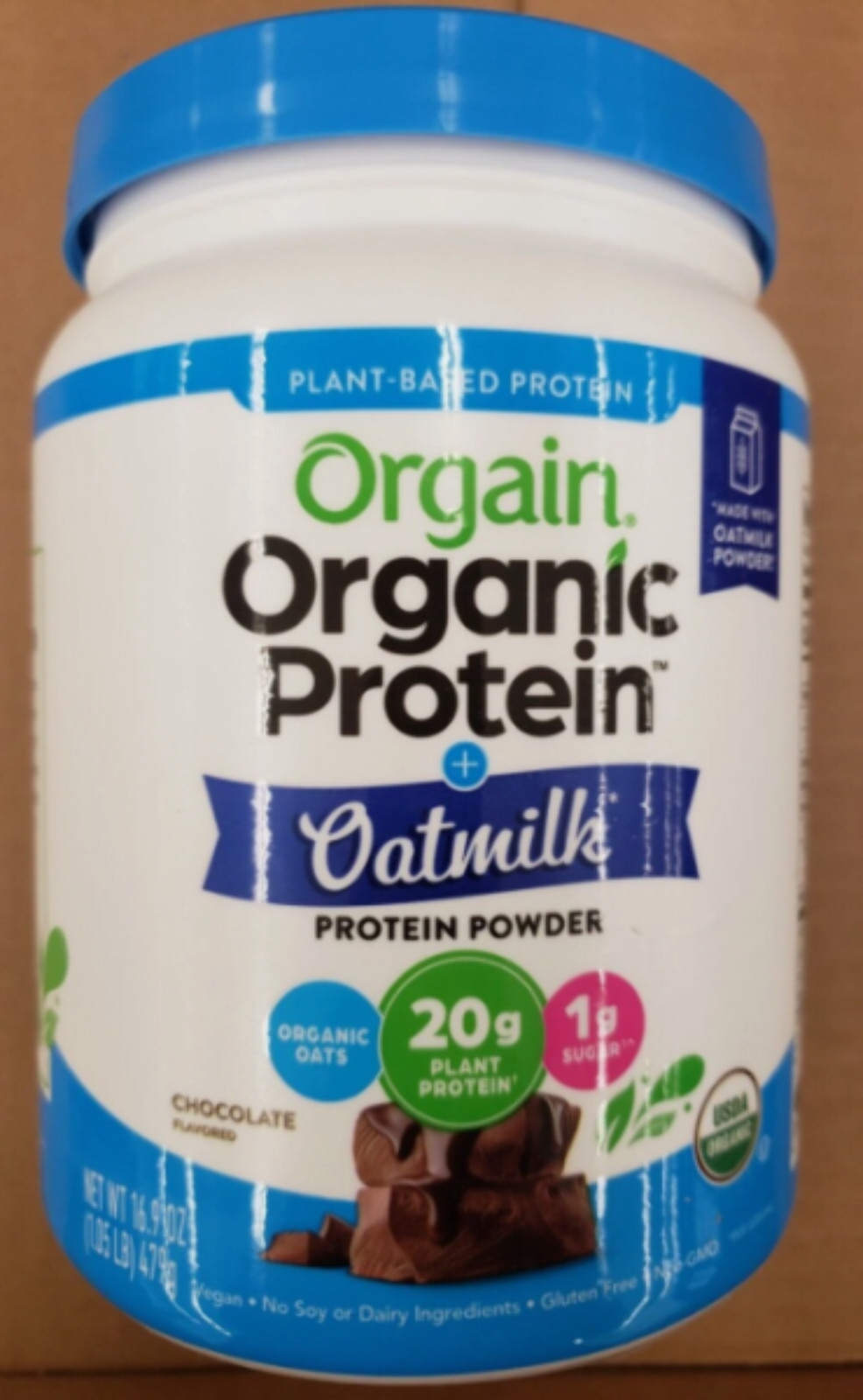 Orgain Organic Vegan Protein Powder + Oat Milk, Chocolate – 20g Plant Based Prot