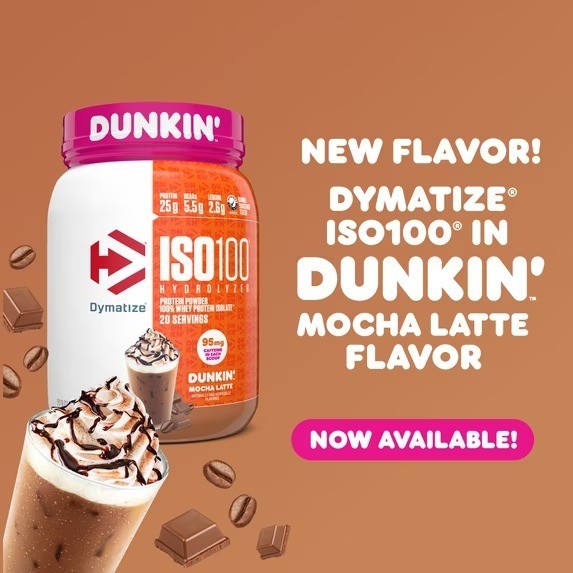 Dymatize ISO100 Dunkin Mocha Latte Whey Protein 20 Servings 25g Protein – NEW!!