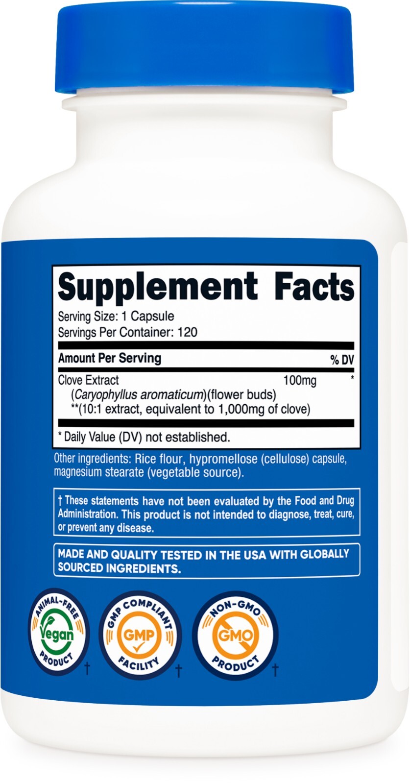 Nutricost Clove 10:1 Extract 100mg, 120 Capsules (Vegan, Non-GMO, Gluten-Free)