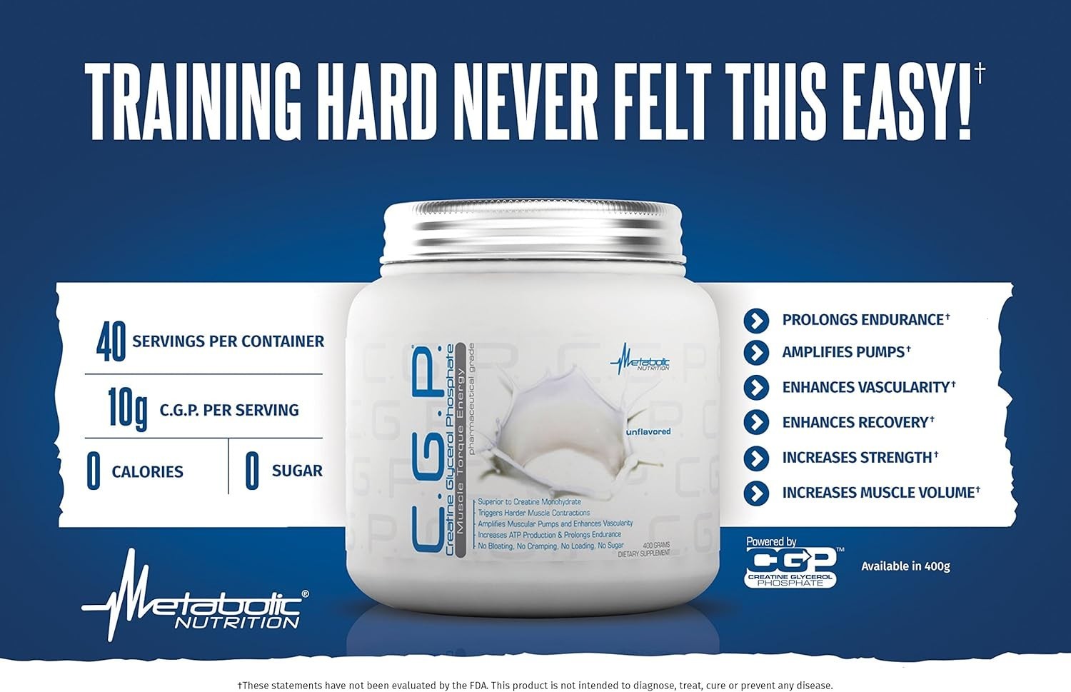 Metabolic Nutrition, CGP, Creatine Glycerol Phosphate Fruit Punch Powder
