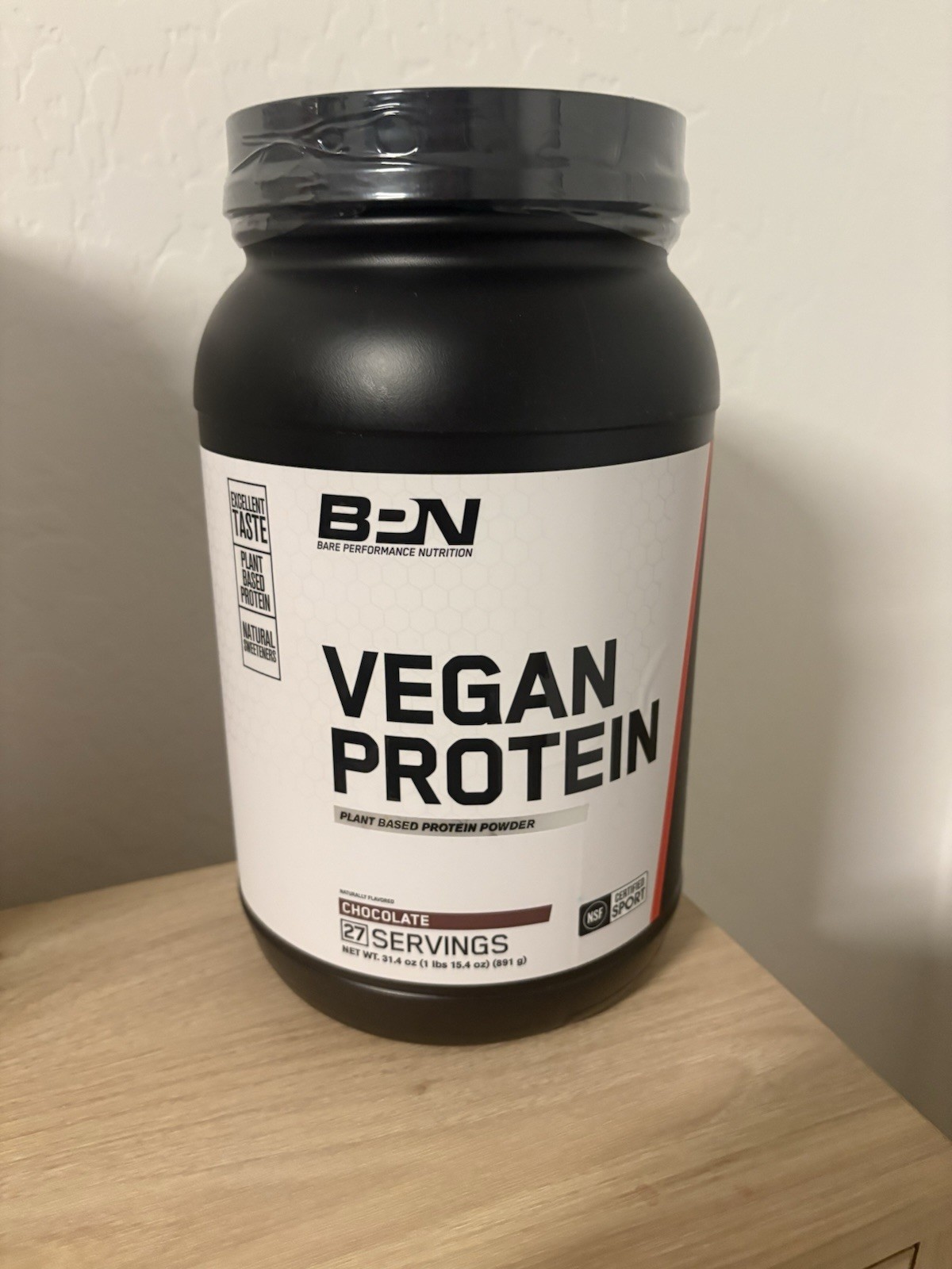 Bare Performance Nutrition Plant-Based Protein Chocolate 31.4 oz Vegan Muscle G…