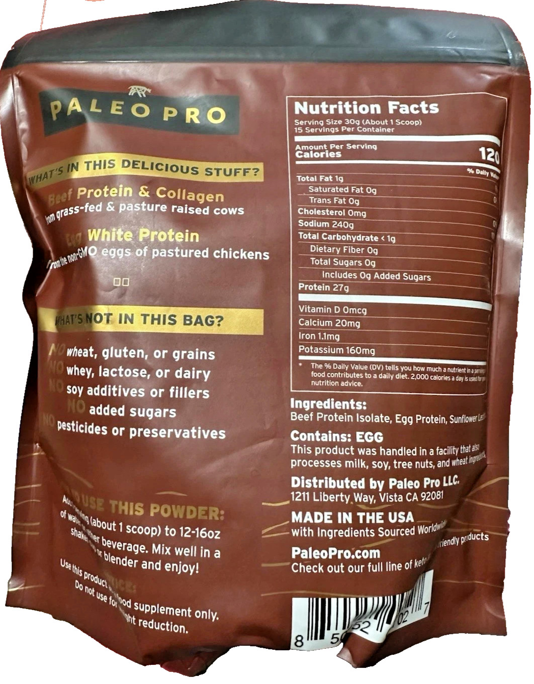 PaleoPro Protein Powder, Plain Naked, Gluten, Dairy, Whey, and Soy Free