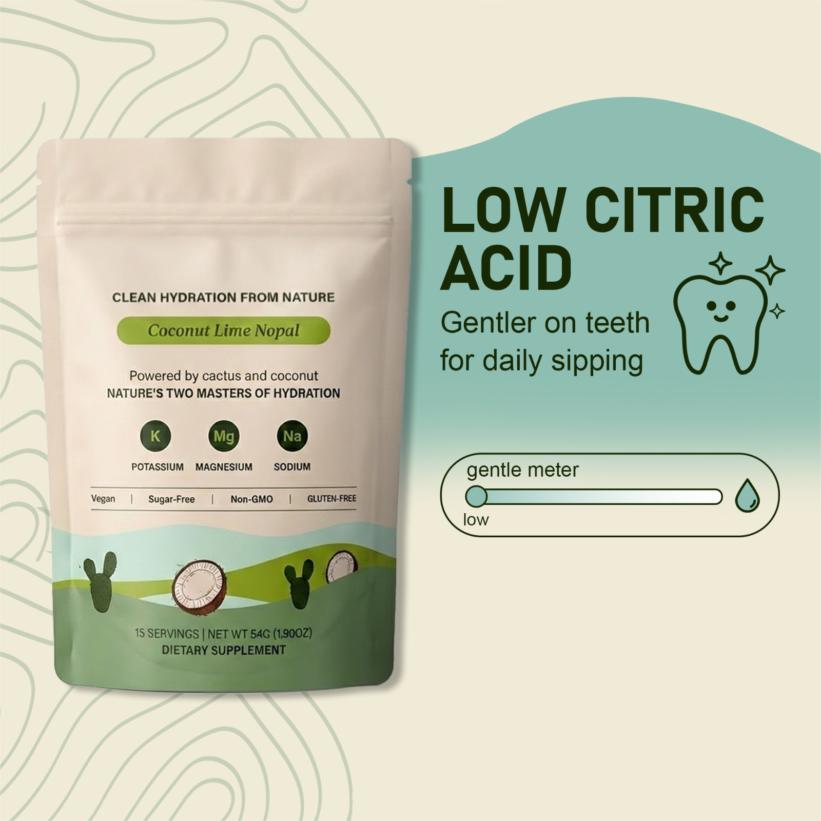Sugar Free Electrolyte Powder Keto Vegan Magnesium Potassium Drink Mix 15 Servs