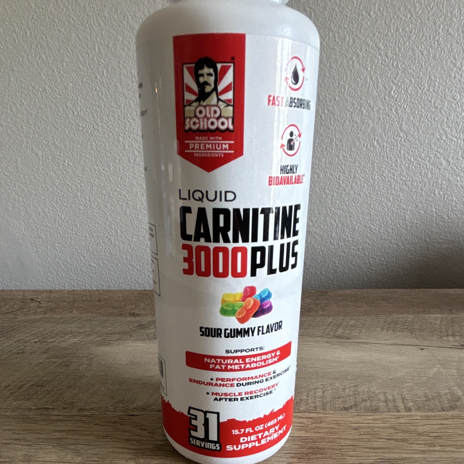 Old School Liquid Carnitine 3000 Plus L-Carnitine Sour Gummy 31 Serv 15.7oz
