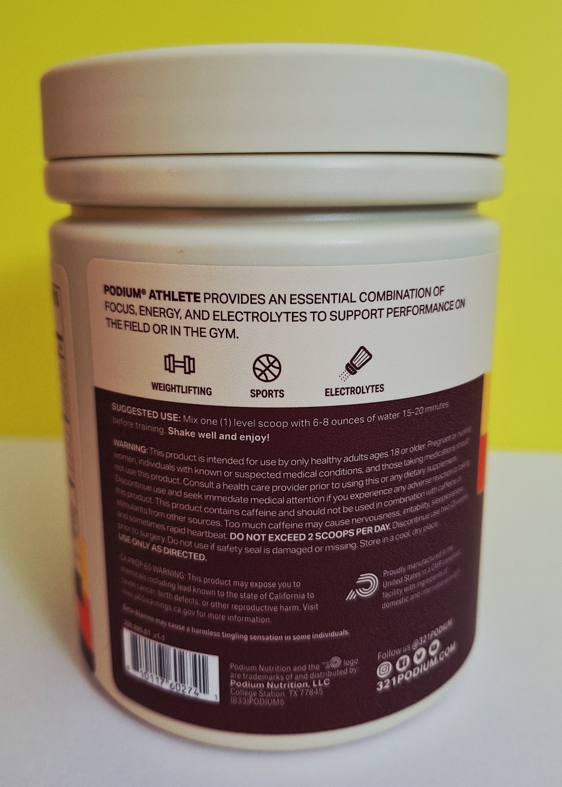 Podium Athlete Pre-Workout🍓🍉 150mg Caffeine, Hydration, 25 Serv, 07/2028✨️