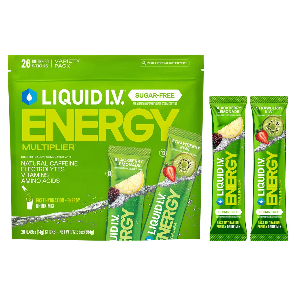 Liquid I.V. Energy Multiplier Sugar Free 26 Sticks Variety Pack EXP-08/27