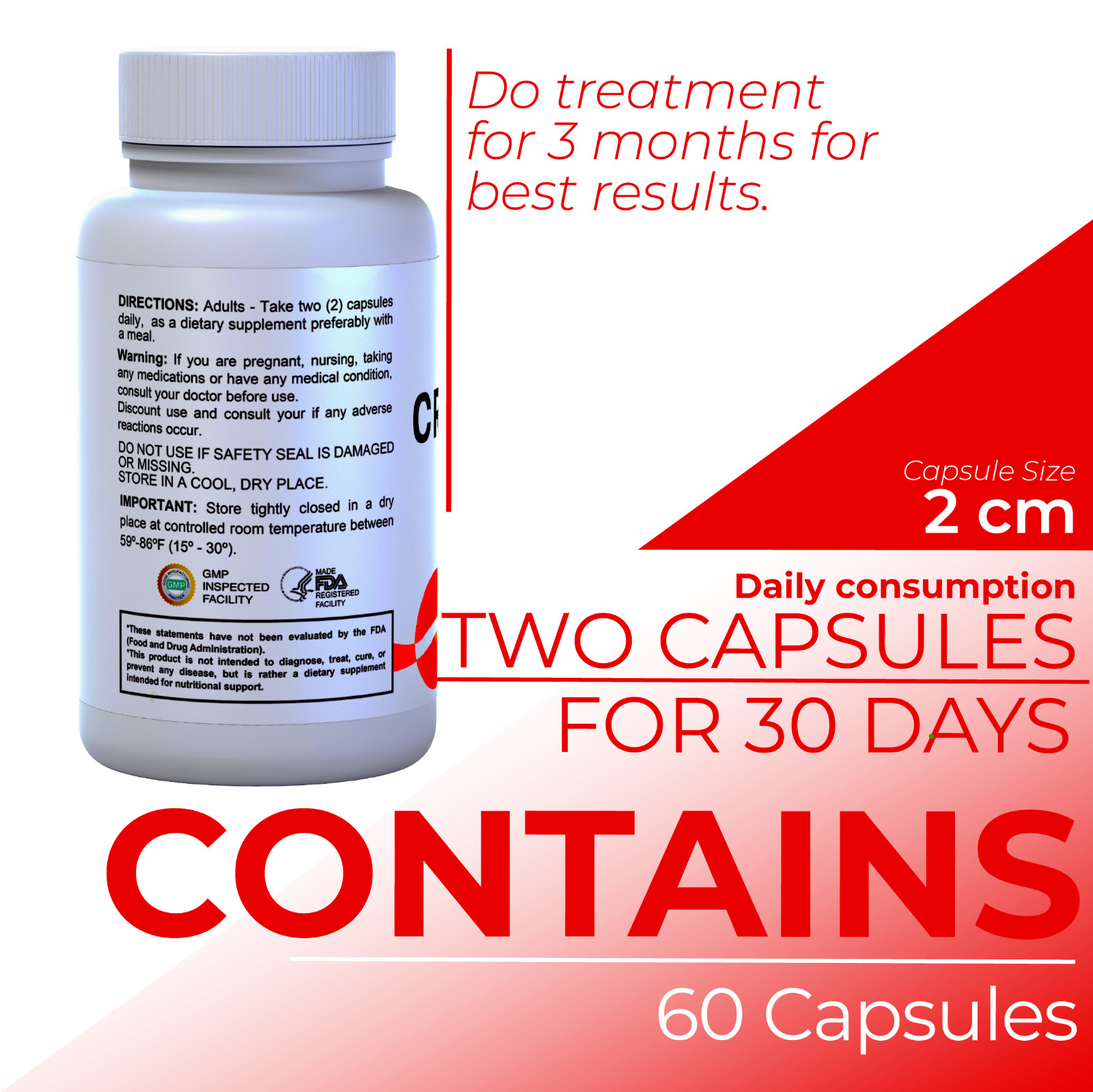 CREATINE Monohydrate – Muscle Building – Enhanced Strength & Performance -60 Cap