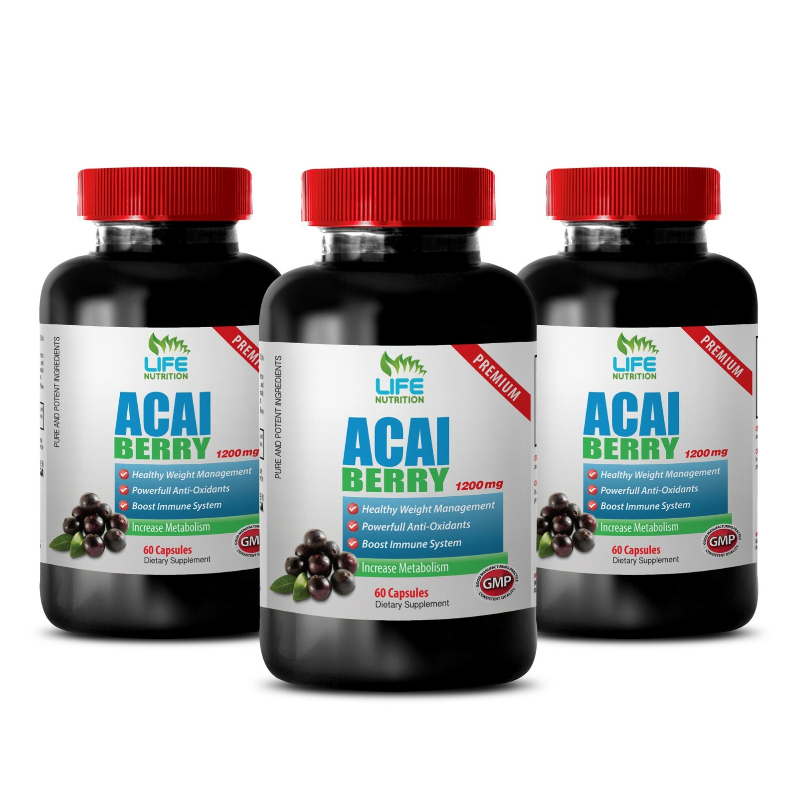Fast Weight Loss Pill – Acai Fruit 4:1 Extract 1200mg – Acai Colon Cleanser 3B