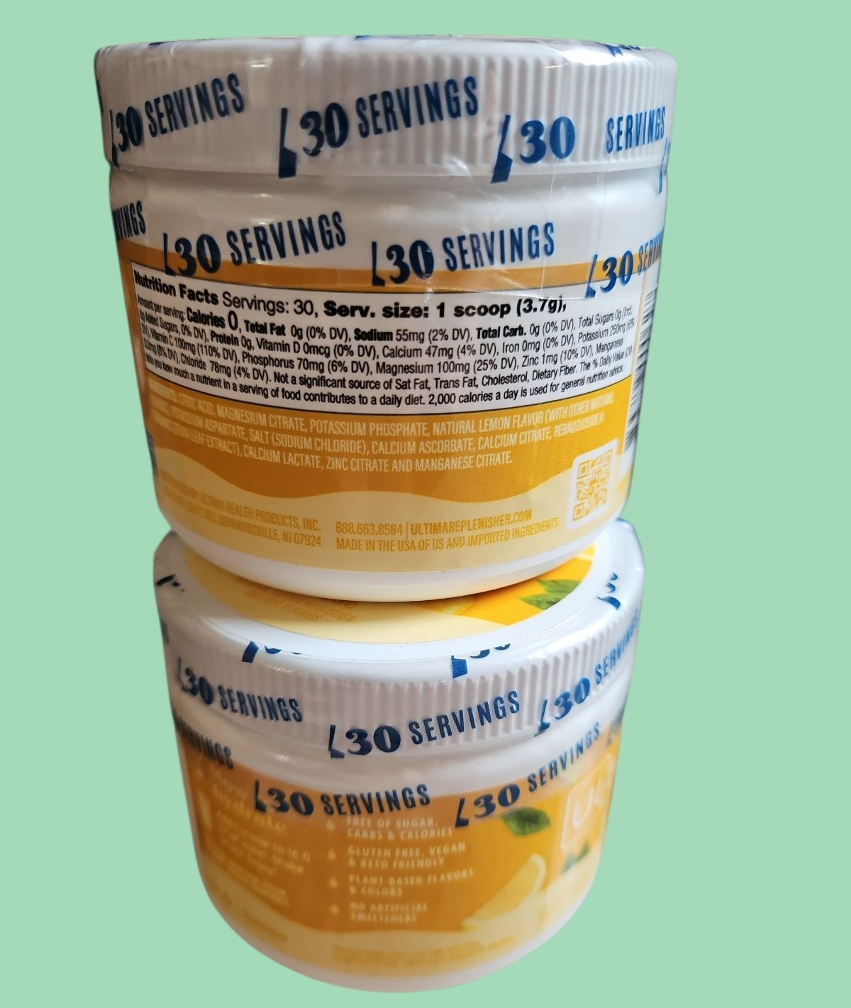 Ultima Replenisher Hydration Electrolyte LEMONADE 30 servings ,2 Pack EXP 09/27