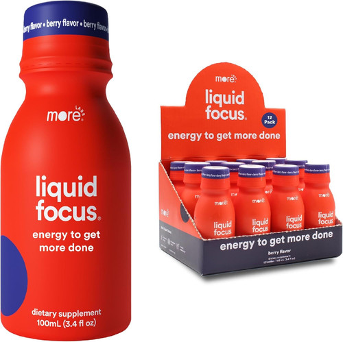 More Labs Liquid Focus, Nootropic Smart Drink with 3.4 Fl Oz (Pack of 12)