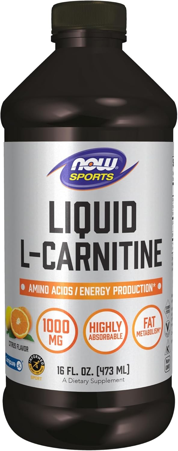 NOW Foods Sports Nutrition, L-Carnitine Liquid 1000 mg, 16 Fl Oz (Pack of 1)