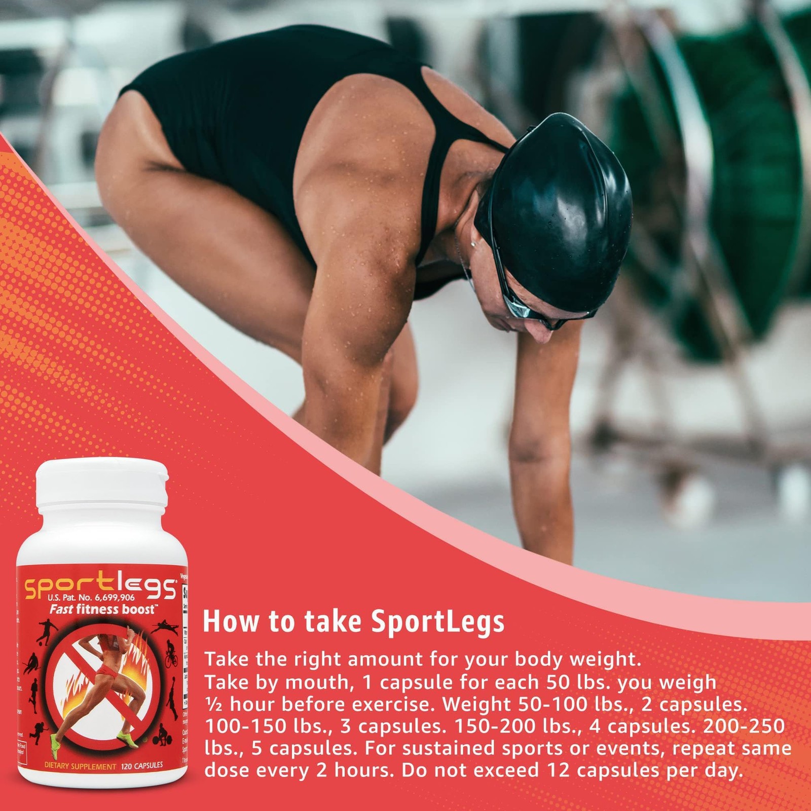 SPORTLEGS Pre-Exercise Metabolic Primer for 120 Count (Pack of 1), One Color