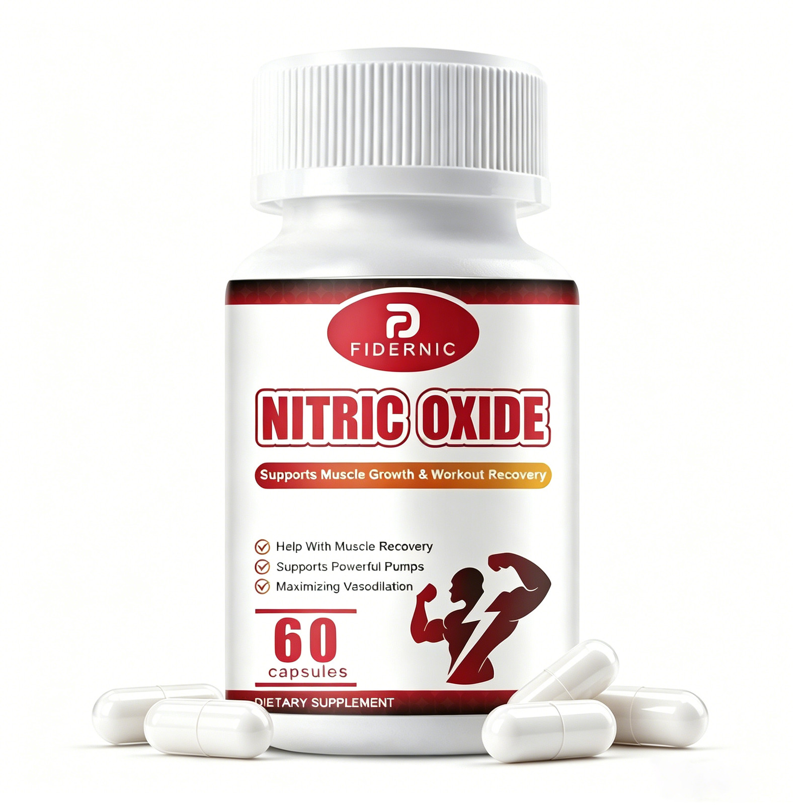 Nitric Oxide Booster 60 Capsules Muscle Pump Workout Support