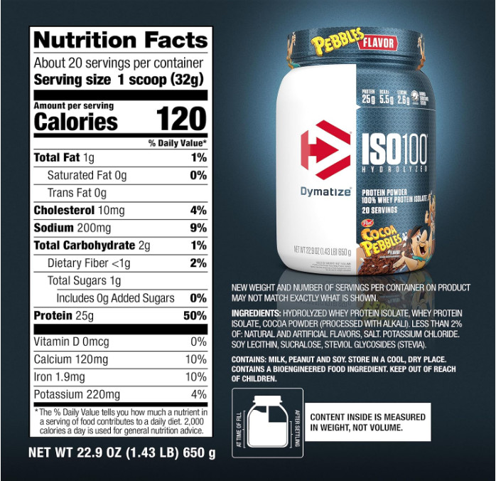 Dymatize ISO100 Cocoa Pebbles Whey Protein Isolate, 20 Servings