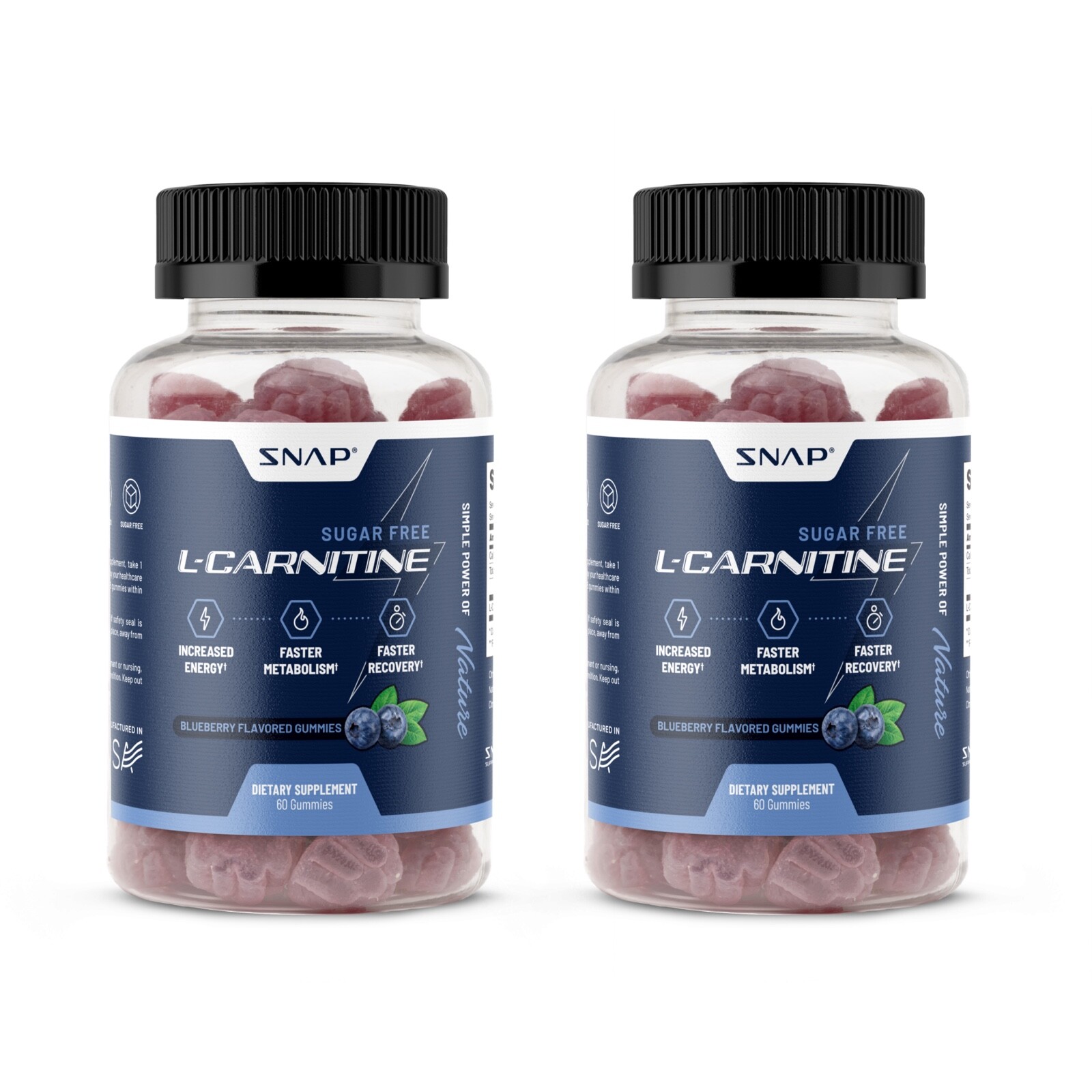 Sugar Free Natural Energy L Carnitine Gummy – Pre Workout, Recovery – 2 Pack