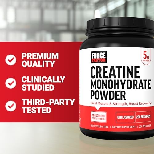 Creatine Monohydrate Powder 5g 200 Servings Unflavored Micronized