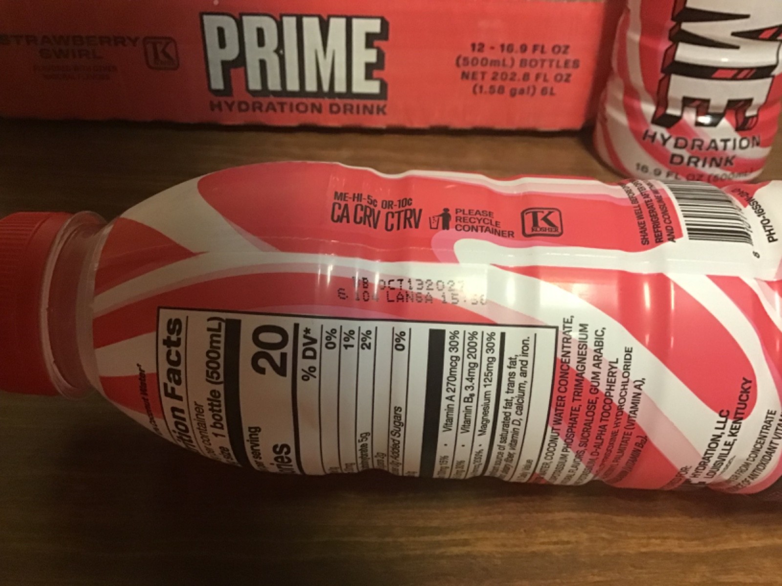 12 Bottles Of 16.9 Oz Exclusive Strawberry Swirl Prime Hydration Drink Exp 10/27