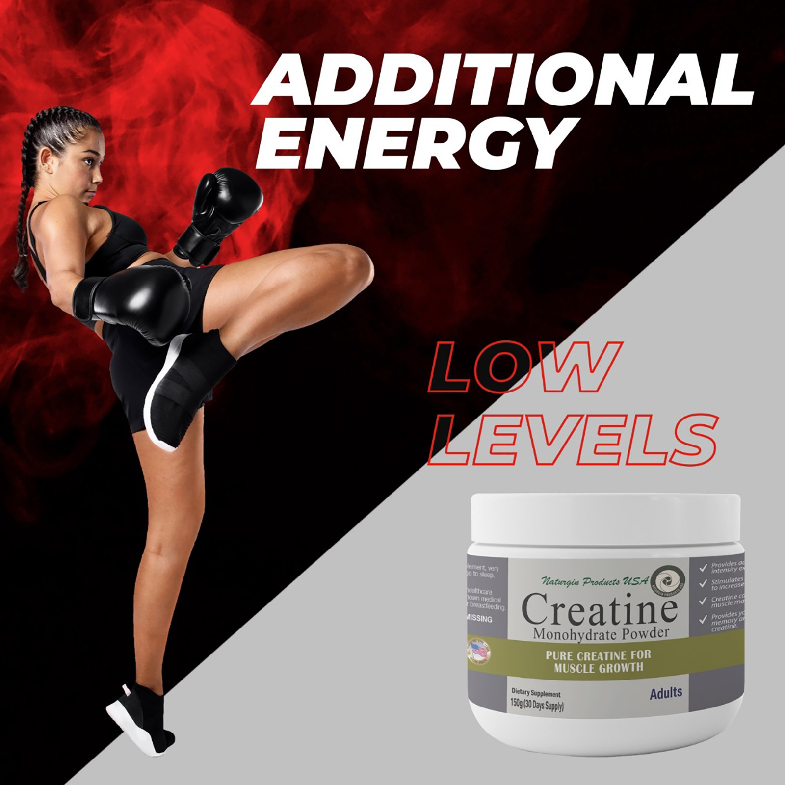 Creatine Monohydrate Powder – 150 grams – High Quality Sports Supplement .