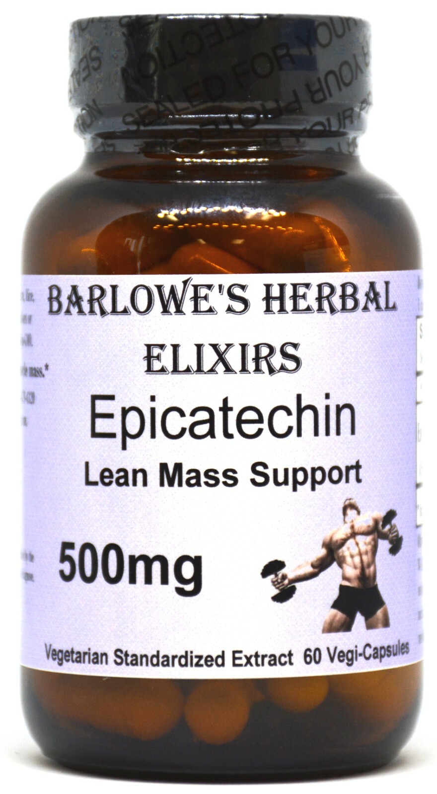 EPICATECHIN Lean Mass Support | 500mg | 60 Veggie Capsules | Glass Bottles
