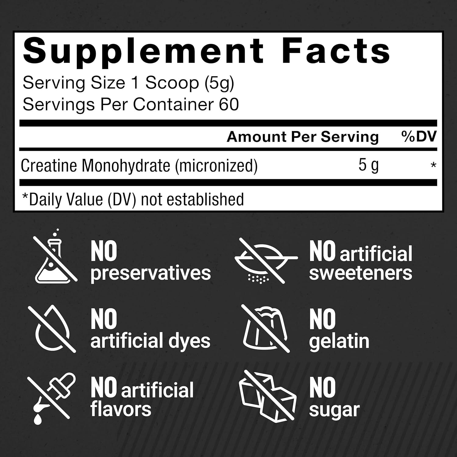 Force Factor Creatine Monohydrate Powder, 5 grams per serving, 60 Servings