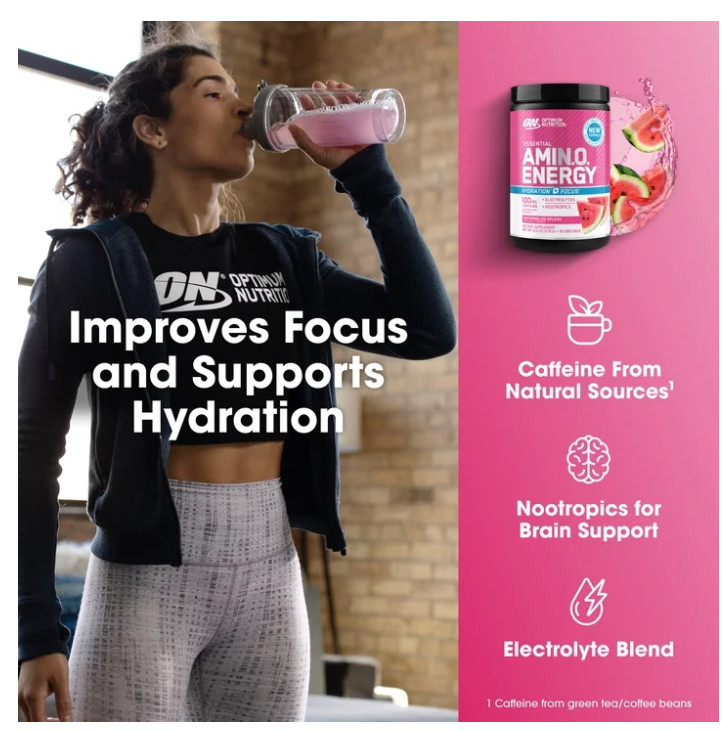 Optimum Nutrition Amino Energy Hydration Focus Watermelon 30 Servings