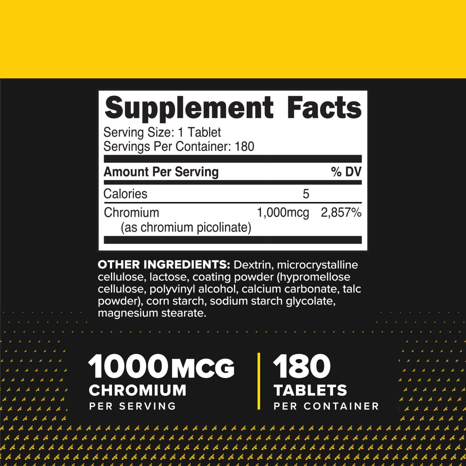 PrimaForce Chromium Picolinate 1000mcg, 180 Tablets