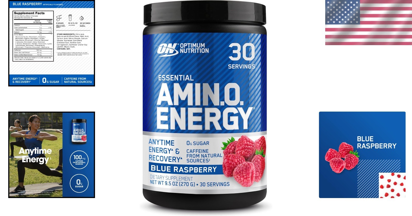 Essential Amino Energy – 30 Servings of Blue Raspberry for Anytime Energy Boost