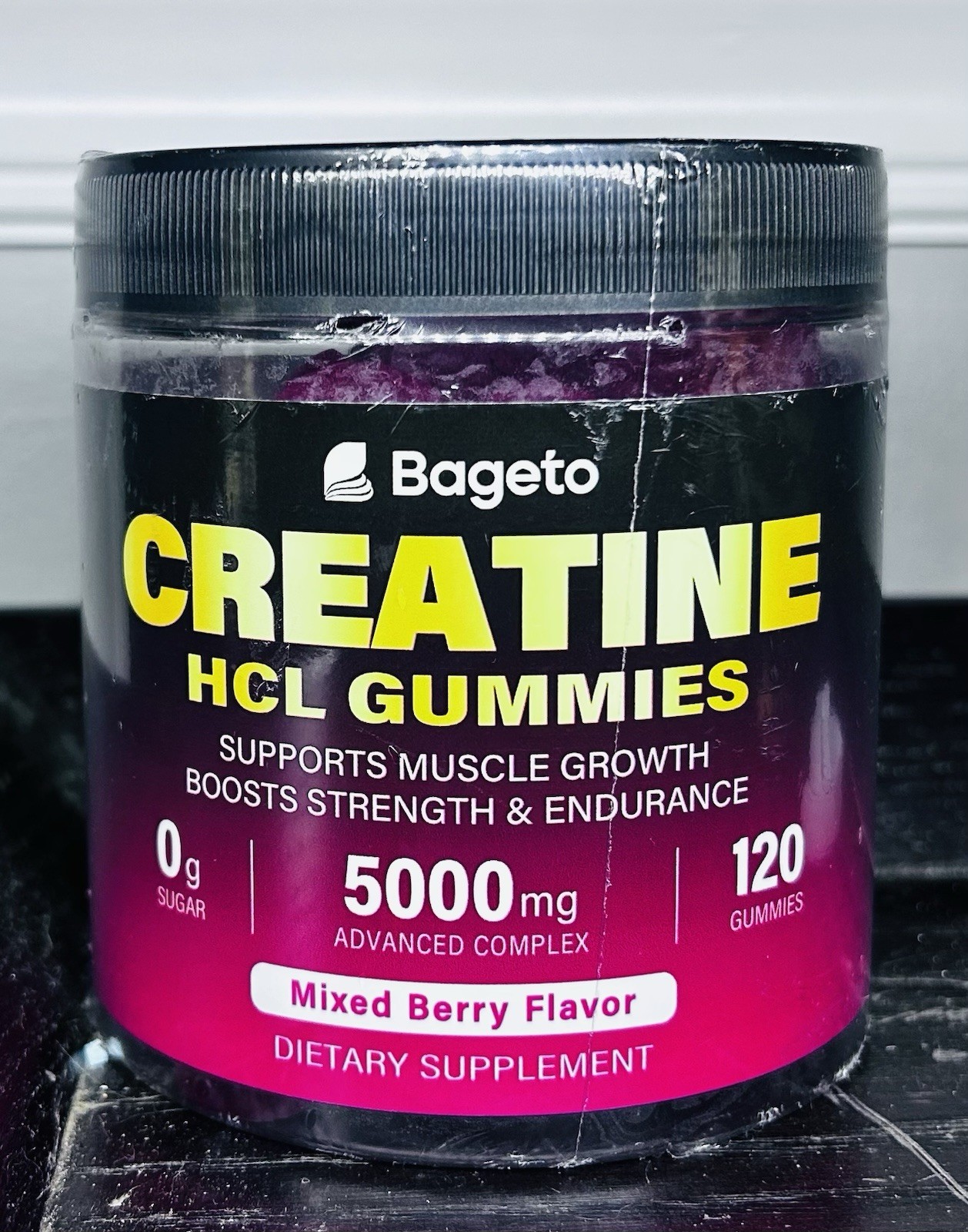 Bageto Creatine Monohydrate HCL Gummy 5000 Mg Mixed Berry Flavor- Exp 09/2027
