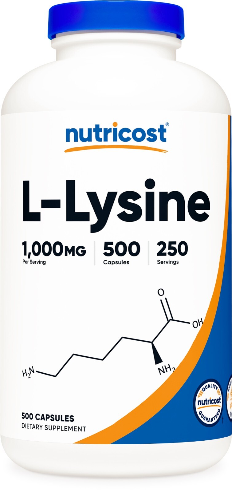 Nutricost L-Lysine 1000mg, 500 Capsules – Gluten Free, Non-GMO, 500mg Per Cap