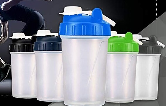 Hydro2Go 16 OZ Protein Shaker Bottle with Mixer Ball and 2 Interlocking Storage