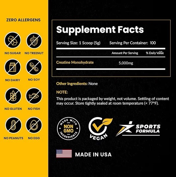 ForestLeaf Creatine Monohydrate Powder 500g Micronized 100 Servings EXP 12/2028