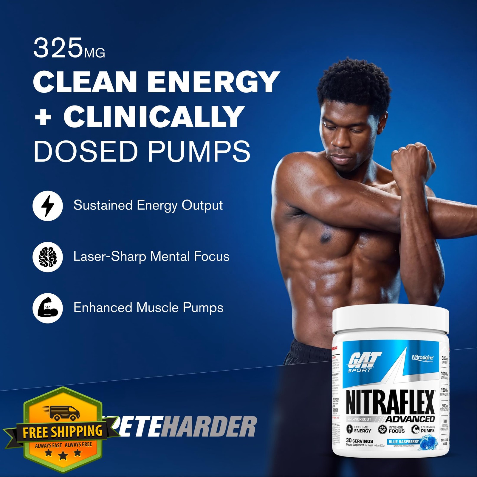 GAT SPORT Nitraflex Blue Raspberry Pre-Workout