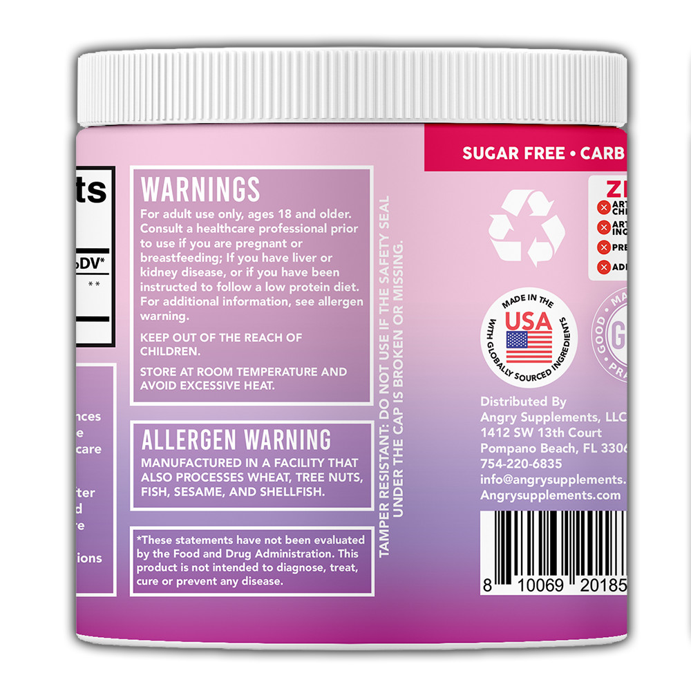 Angry Supplements Better Booty 100% Creatine Monohydrate for Women, 60 Serv 300G