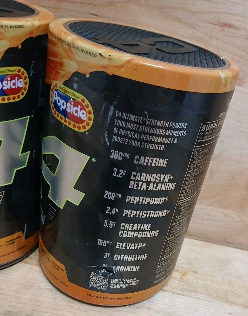2CT: C4 ULTIMATE STTENGTH Pre-Workout Frozen ORANGE MUSCLE STRENGTH BOOST 1.2LB