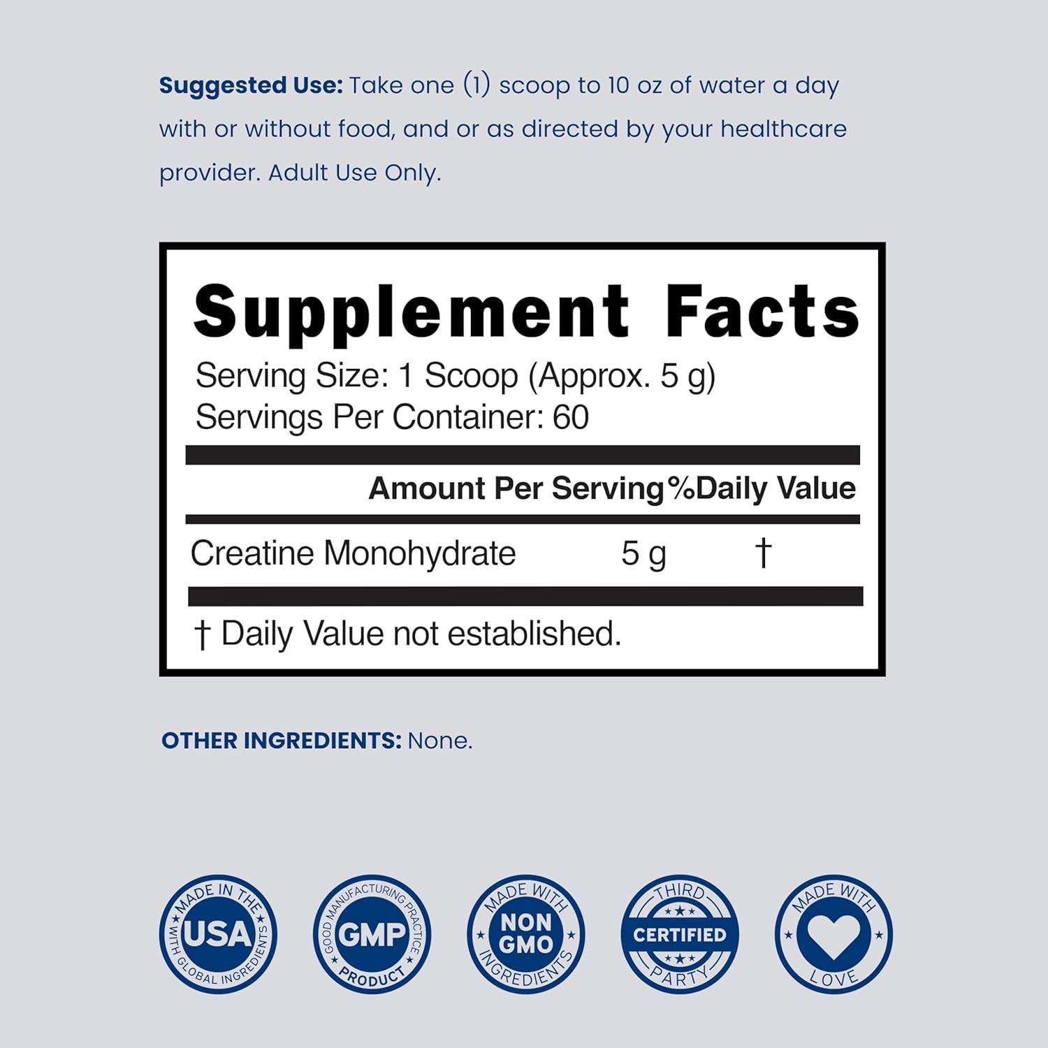 Creatine Monohydrate Powder 5G l Micronized & Unflavored l 60 Servings 5000mg pe