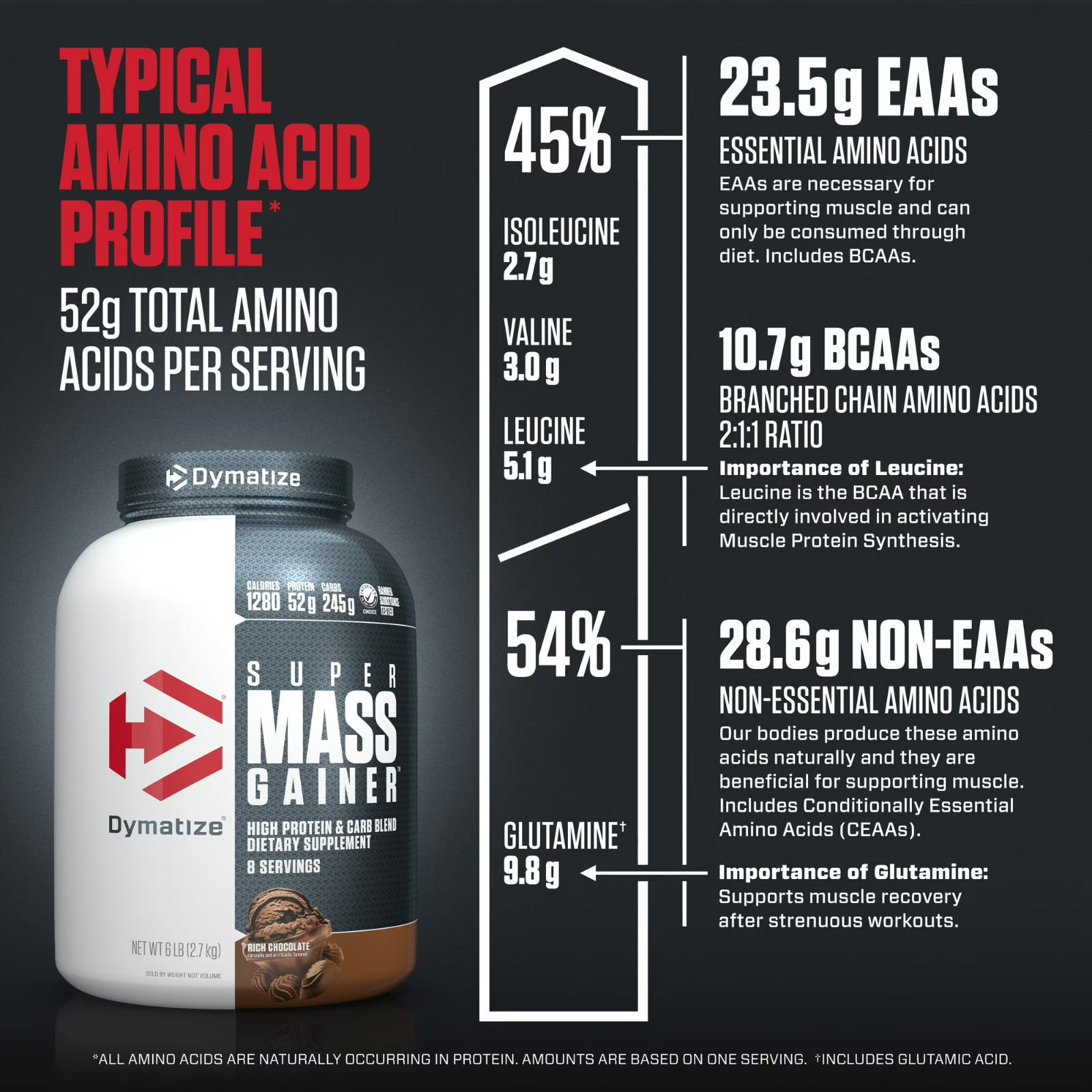 NEW! Dymatize Super Mass Gainer, Rich Chocolate, 6 lbs Free Ship US