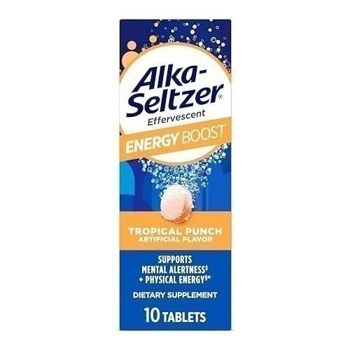 Alka-Seltzer Energy Boost: Caffeine & Guarana, B Vitamins, Supports Mental…