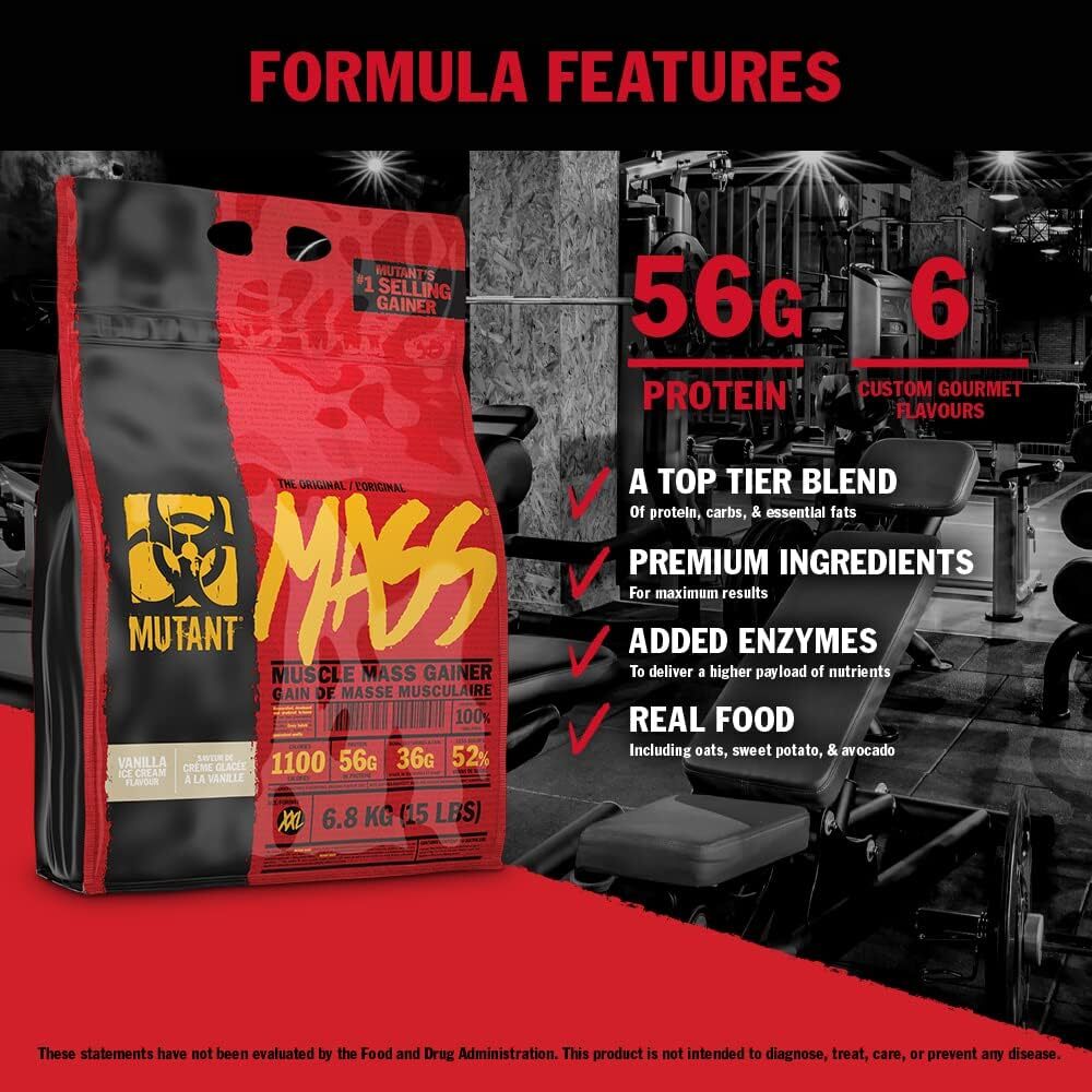 Mutant Mass Weight Gainer Protein Powder Build Muscle Size and Strength