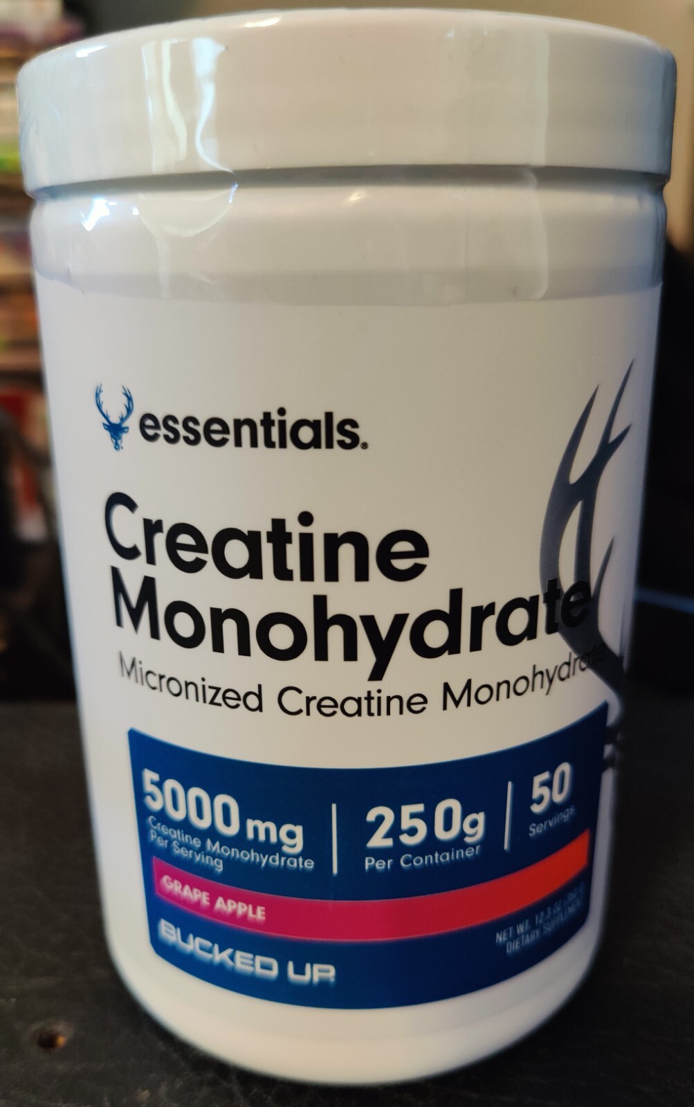 Bucked Up Creatine Monohydrate 250 Grams Powder Grape Apple. 50 Servings. 5 gram
