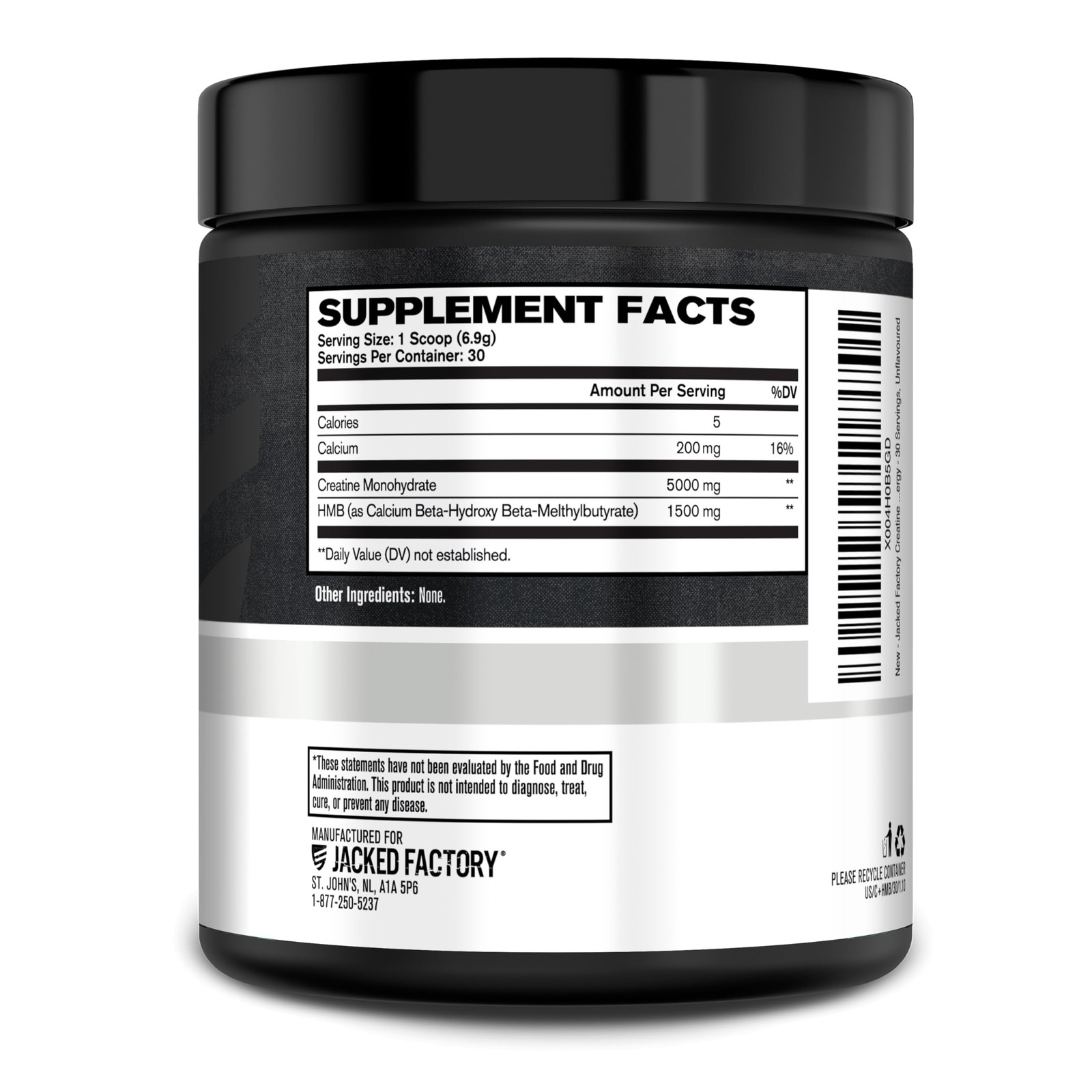 Jacked Factory Creatine HMB Powder Supplement 7.3 Ounce (Pack of 1), No Color