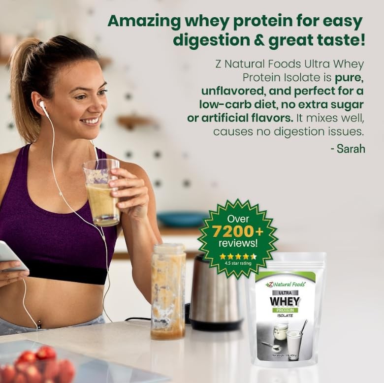 Ultra Whey Protein Isolate Powder – Pure, Unflavored, Unsweetened Whey Protein P