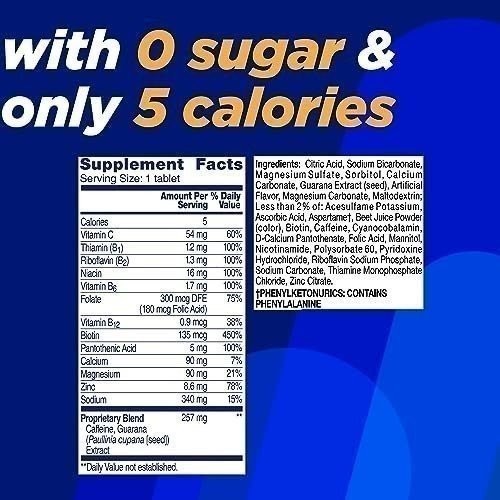 Alka-Seltzer Energy Boost: Caffeine & Guarana, B Vitamins, Supports Mental…