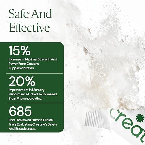 Creatine Monohydrate Powder 30 Packs Unflavored Vegan Sugar Free