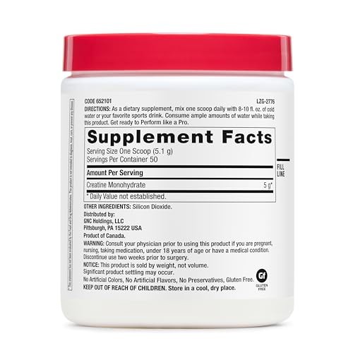 Micronized Creatine Monohydrate Powder 5g 50 Servings Muscle