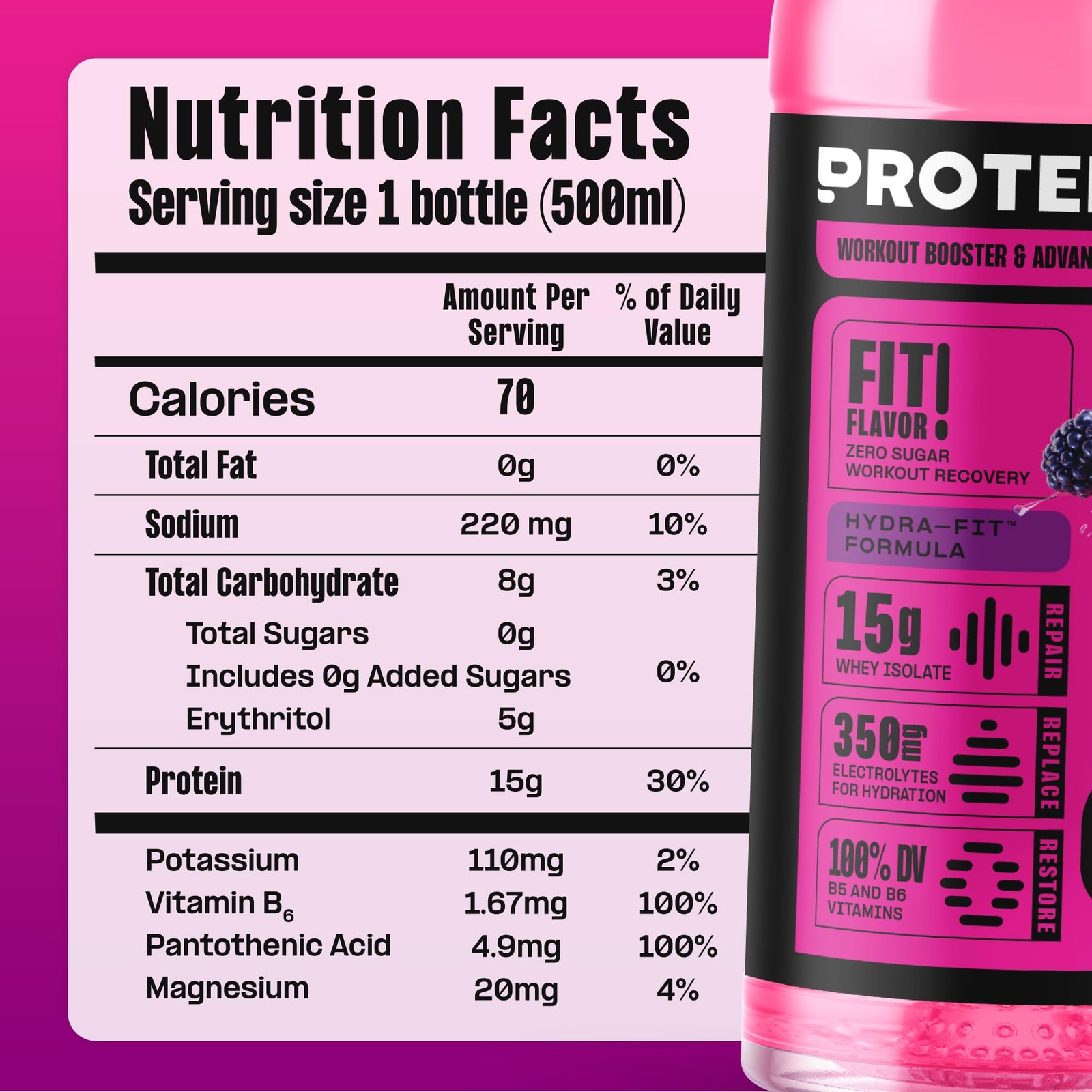 Protein2o Hydration Drink – 2-in-1 Liquid Clear Whey 16.9 Fl Oz (Pack of 12)