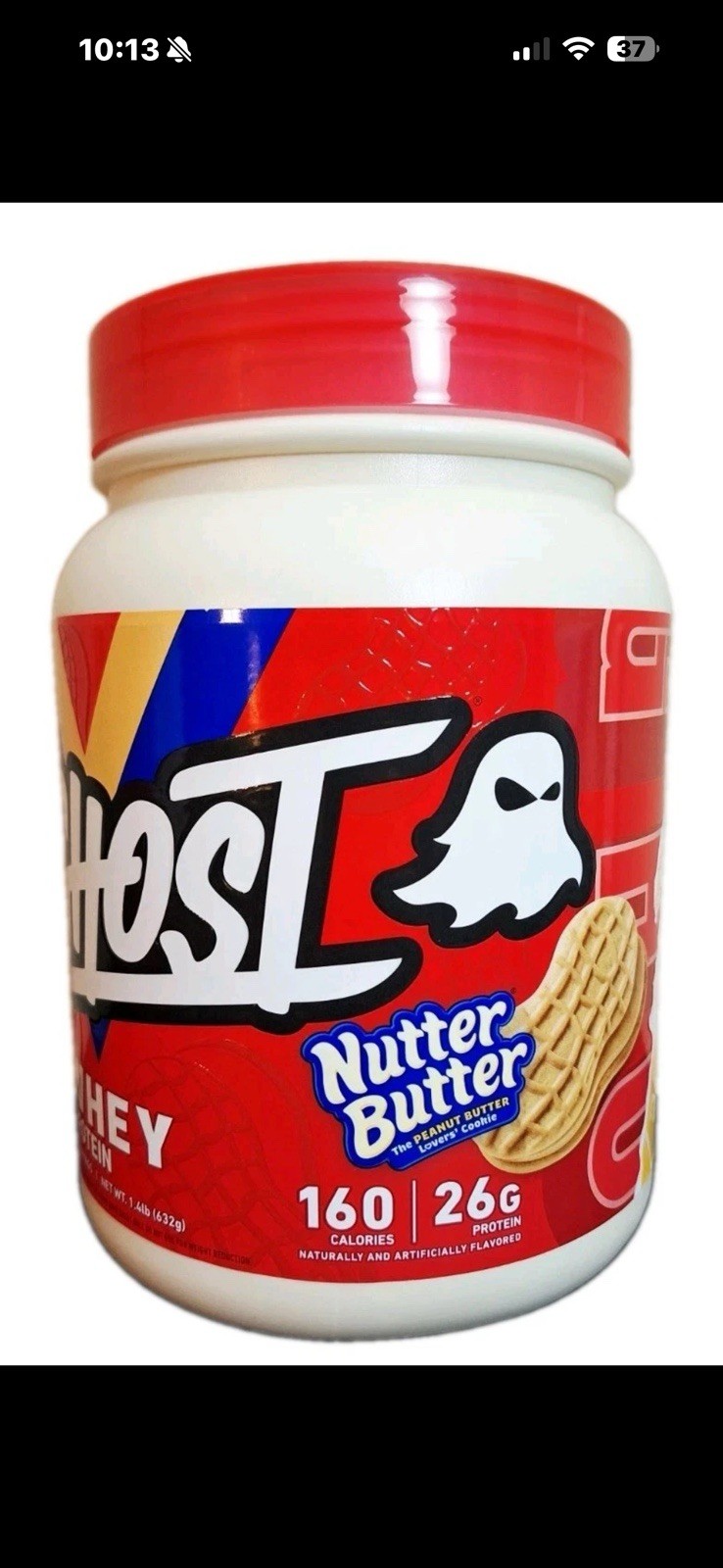 GHOST Whey Protein, Nutter Butter 🥜 1.4lbs, 26G Protein, 15 Servings, 09/2027✨️