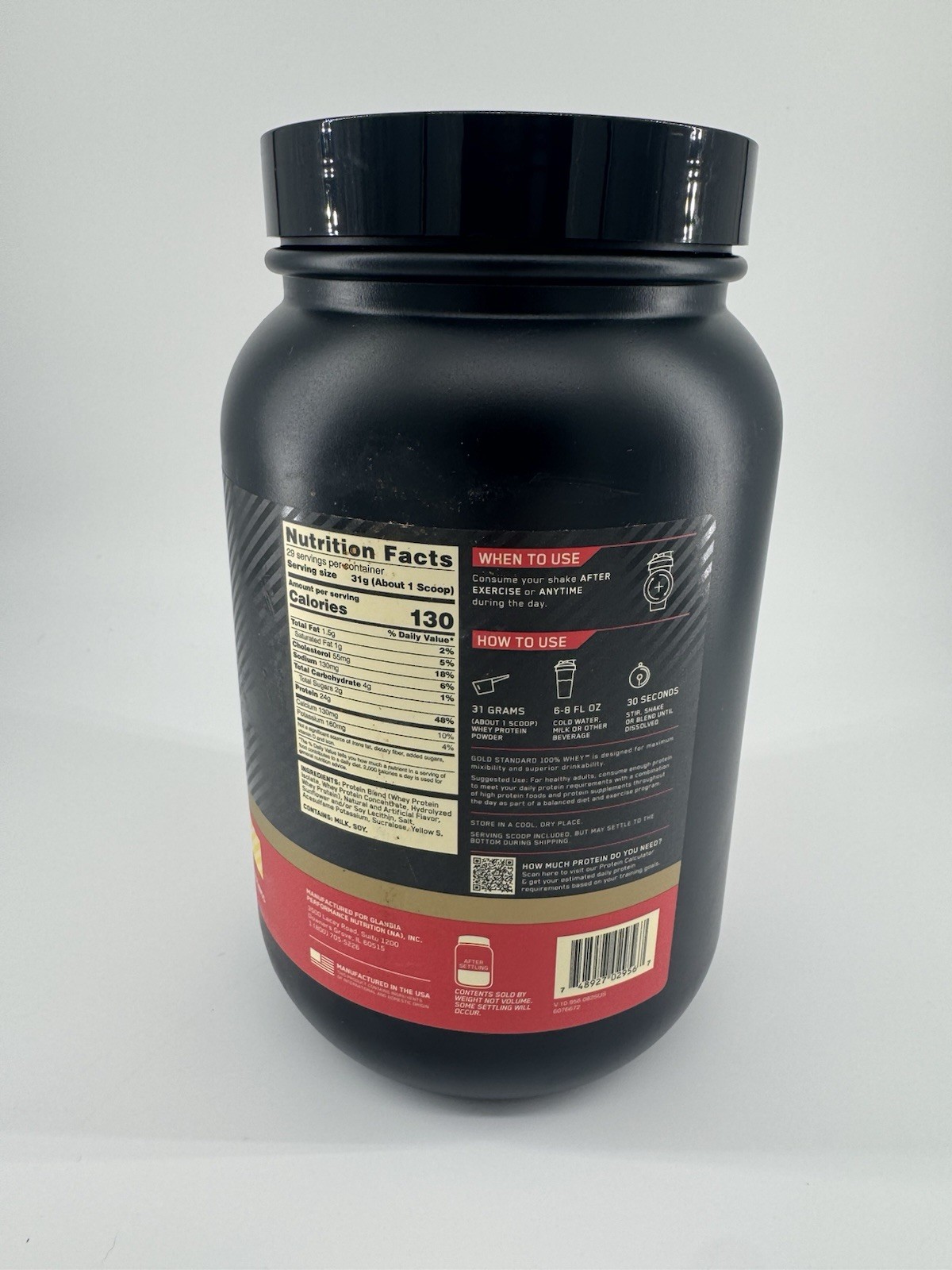 Optimum Nutrition Gold Standard 100% Whey 2lbs. Protein Powder with Banana Cream