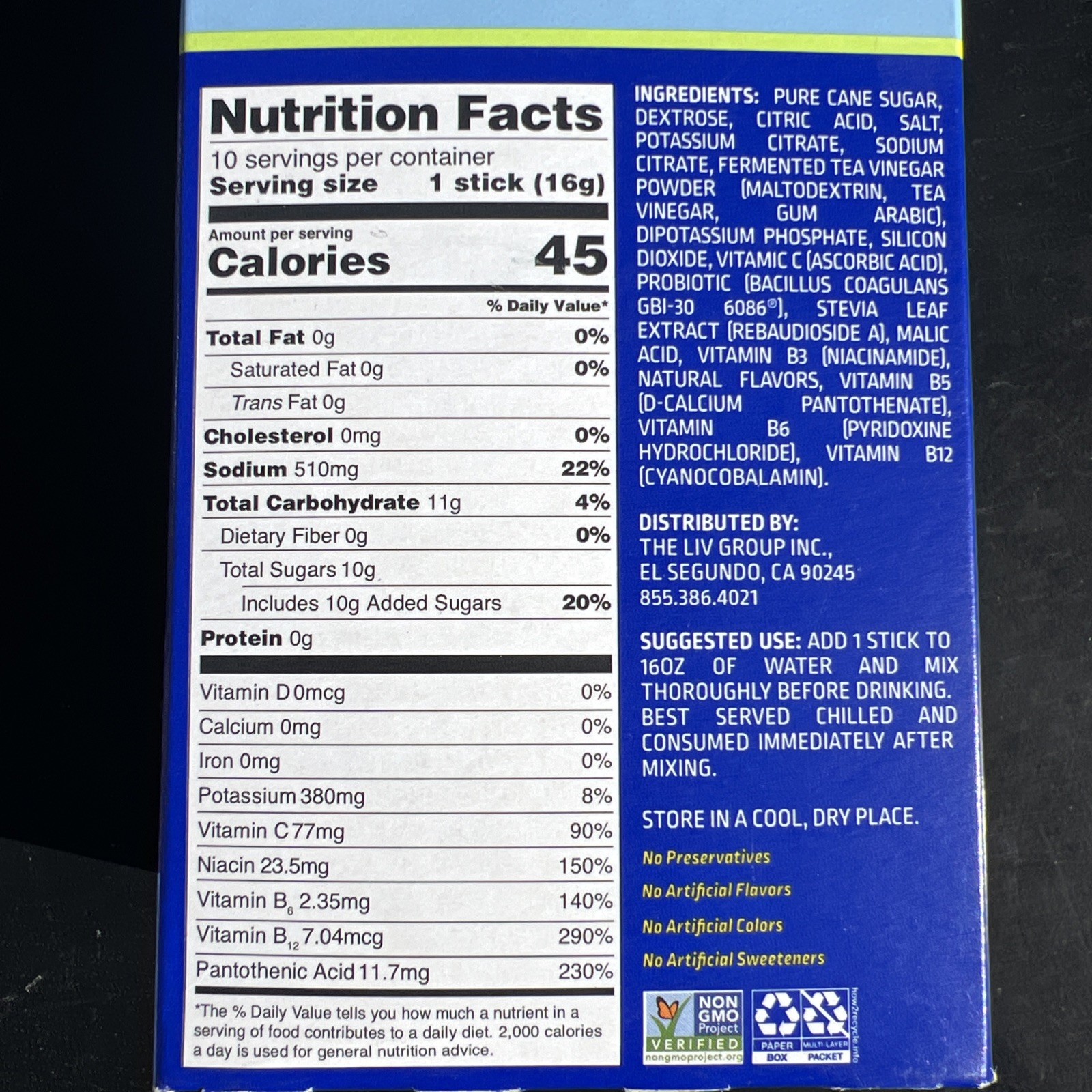 Liquid I.V. Hydration Tart Green Apple Electrolyte Mix 10 count. Exp. 1/26+