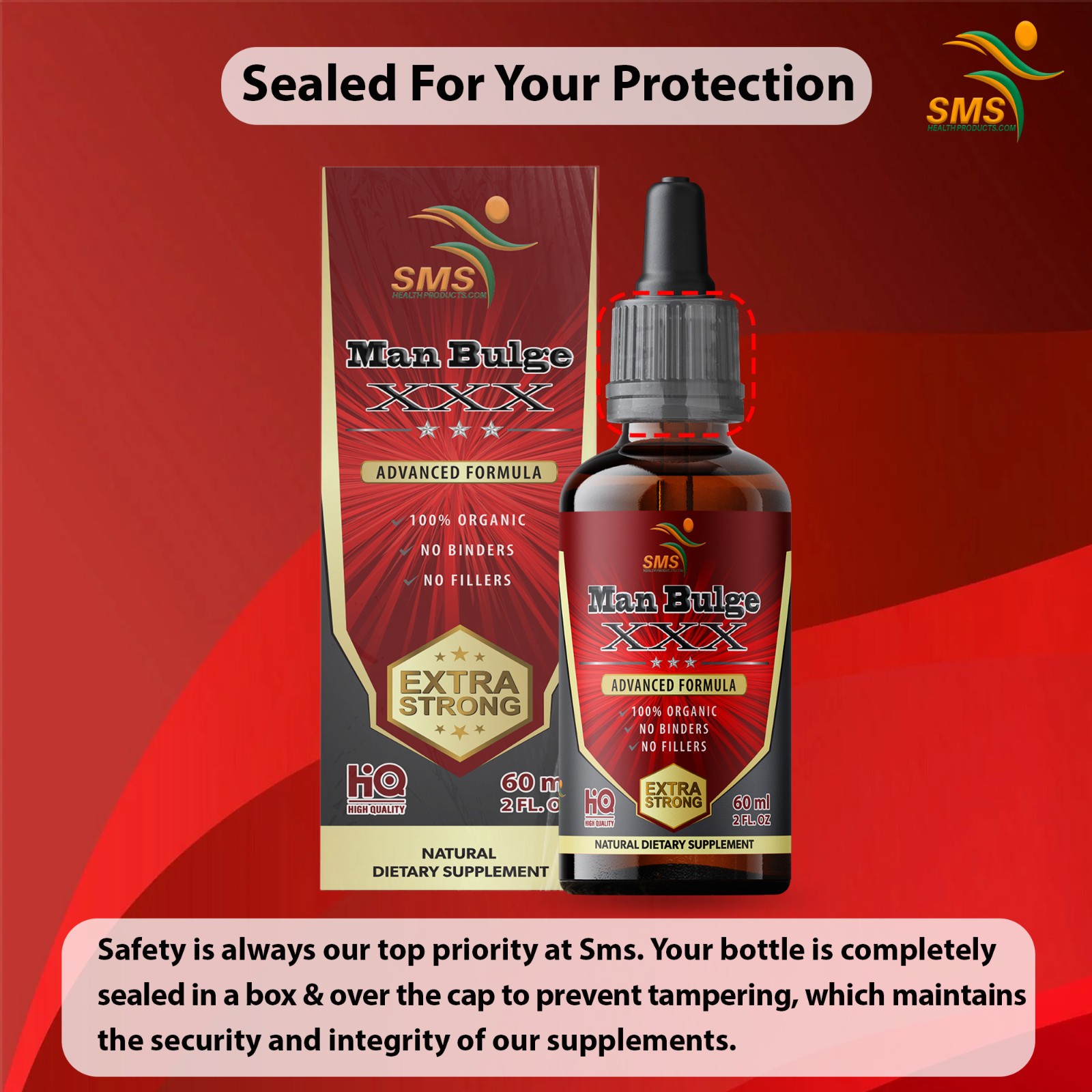 Man Bulge Mens Libidio Boost Performance Tincture Herbal Drops 3 Pack 6 Fl Oz